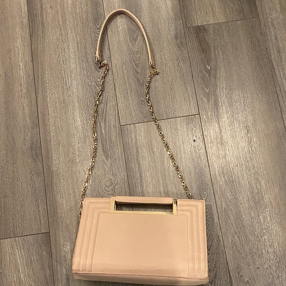 Madison West Handbags - Madison West Pink Crossbody Bag with Gold Accents
